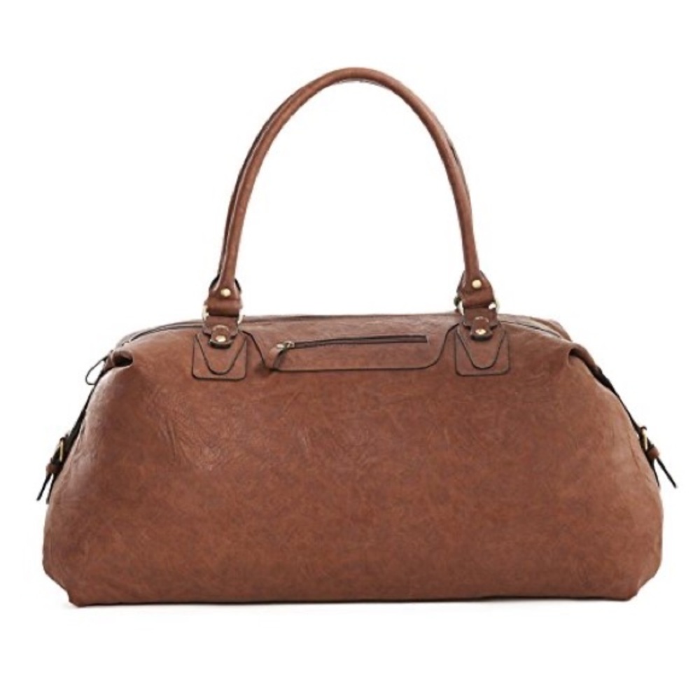 BUENO CARRY ON SOLID WEEKENDER DUFFLE BAG - BROWN